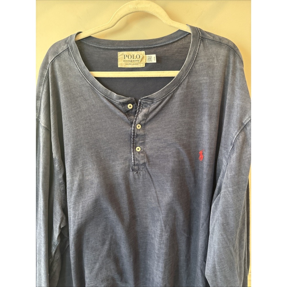 Polo Denim & Supply Classic Fit Slub Jersey Henley Shirt Men's size 3XLT - Picture 2 of 4
